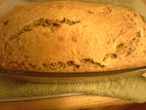 My yellow summer squash bread right out of the oven!