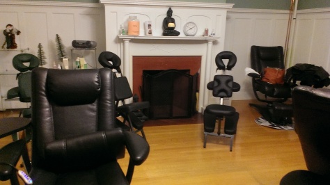 Some of the massage chairs downstairs