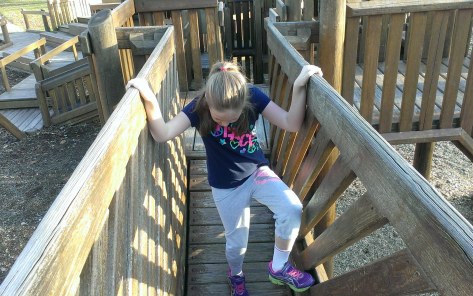 Jaycie conquering the bridge!