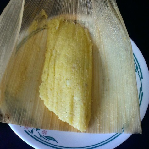 corn tamale in corn husk